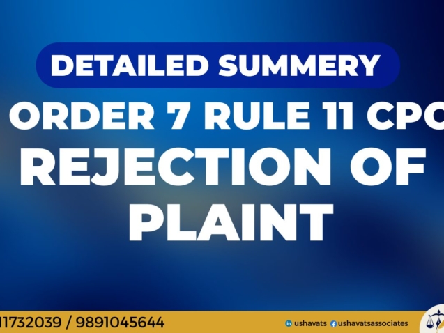 CPC - Order 7 Rule 11 - Adv Best Usha Vats Advocate in Dwarka Court